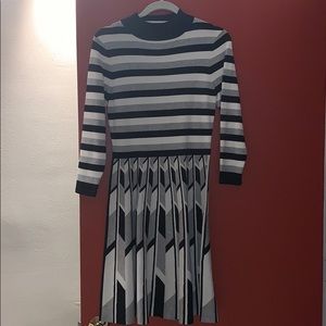 Thick fit and flare mock neck dress